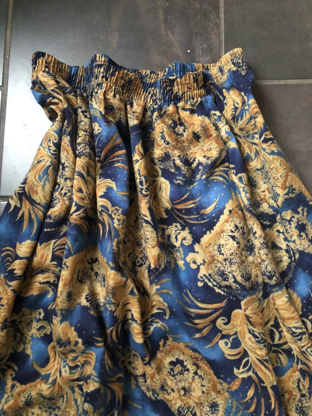 Vintage Blue and Gold Pattern Skirt Celestial Vibes - Picture 2 of 6